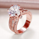 Gorgeous Cubic Zirconia Rings Women 925 Silver Plated Wedding Jewelry Size 6-10