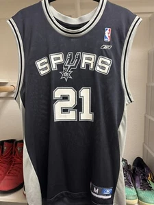 San Antonio Spurs Tim Duncan Vintage Reebok Swingman NBA Jersey Mens Size Medium - Picture 1 of 5