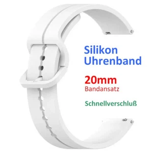 Uhrenarmband 20mm kompatibel mit Samsung Galaxy Watch 3/4/5/6, Active2. Weiß NEU - Bild 1 von 3