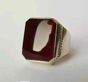 Real Yemeni Aqeeq dark brown Aqeeq Ring Akik Ring - Picture 1 of 3