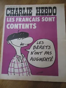 CHARLIE HEBDO N°166 FRANCAIS SYMBOLE FRANCE BERET JOIE WOLINSKI 21 jan 1974 CABU - Picture 1 of 1
