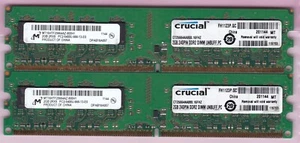 4GB 2x2GB PC2-6400 DDR2-800 CRUCIAL CT25664AA800.16FHZ MICRON Desktop Memory Kit - Picture 1 of 3