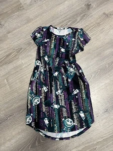 LuLaRoe Disney Dress Girls 10 Mae Cinch Nightmare Before Christmas Pockets - Picture 1 of 2
