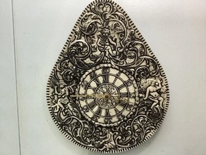 Marmor Kunst Wand Mantel Uhr Alte Welt Landschaft Marmor Kunst Studios Samtrücken - Bild 1 von 9