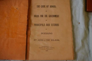 ORIGINAL BOOK THE CODE OF HONOR RULES FOR DUELLING CIRCA 1858 - Picture 1 of 7