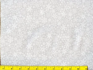 White Snowflakes w/Silver Glitter Christmas Quilting Sewing Fabric by Yd #3131-y - Picture 1 of 1