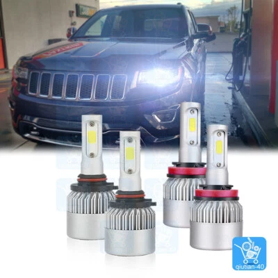 Kit combinado de 4 piezas de faros LED 6000K bombillas de haz alto bajo para Nissan Rogue 2008-2013 Foto 1 de 4