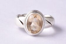 925 Sterling Silver Citrine Gemstone Rose Gold/Gold Plated Wedding Ring GRS-1025