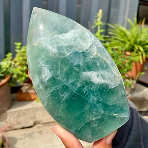 1.36LB Natural Green Fluorite Quartz Water drop Crystal Healing Decoration - Picture 1 of 8