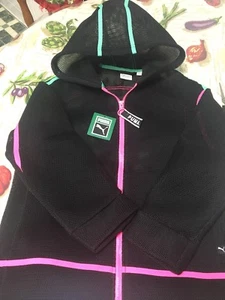 Puma Chase Spacer Breathable Mesh ZIP-UP HOODIE Black NEON PINK Wintergreen - Bild 1 von 6