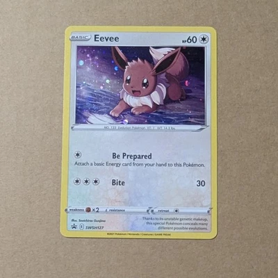Pokémon Eevee SWSH127 SWSH: Sword & Shield Black Star Promo Holo Card 2021 LP - Image 1 of 4