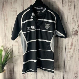 Camisa de rugby de manga corta a rayas negras Kooga para hombre talla pequeña - Imagen 1 de 7