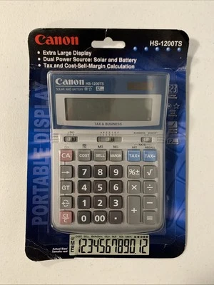 New Canon HS-1200TS Desktop Calculator, 12-Digit LCD Silver/Blue - Image 1 of 3