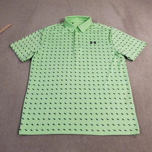 Under Armour The Playoff Polo Shirt Mens Medium Green Performance Stretch Collar - Picture 1 of 12
