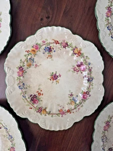 Juego de 5 Platos Florales Coalport Kings Ware Antigua Inglaterra Shabby Chic Decoración 9" - Imagen 1 de 9