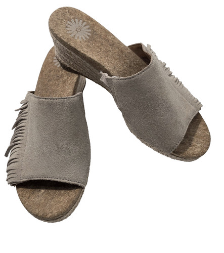 Sandali UGG zeppa danesi slide scarpe comode espadrillas scamosciati donna taglia 6