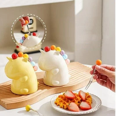 Cute Plastic Alloy Fruit Fork with Unicorn Design for Kids Adults - Image 1 of 4