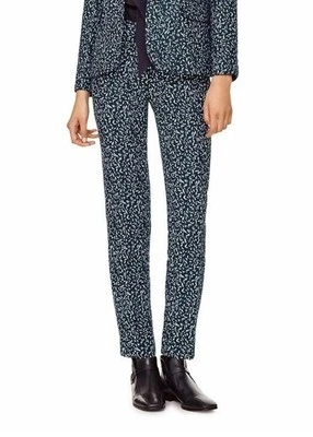 $395 Tory Burch Navy Blue Confetti Jacquard Trousers Pant NWT Women's Size 0 New - Image 1 of 4