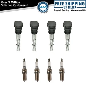 Ignition Coil & Iridium Spark Plug Kit Set for Audi Volkswagen 1.8L Turbo - Picture 1 of 6