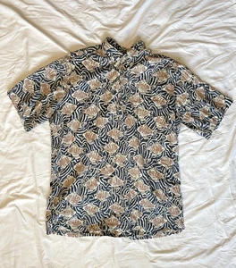 Reyn Spooner Tribal Fish Print Hawaiihemd Herren Gr. M Zebra Loose Ramie - Bild 1 von 5