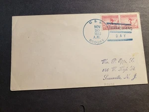 Destroyer USS BROOKS DD-232 Naval Cover 1933 THANKSGIVING - Picture 1 of 2