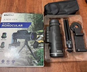 Vivitar 10x40 Monocular Telescope w/phone adapter-10X View-Precise Focus - Picture 1 of 11