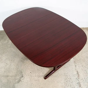 Mid Century Danish Modern Dining Table Oval Mahogany 2 leafs G Mobel 99.5 in Mcm - Picture 1 of 12