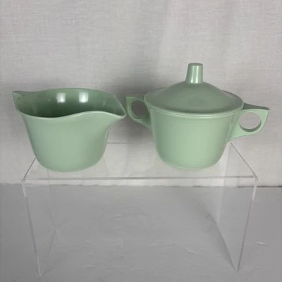Juego de crema y azúcar de melamina sin marca verde menta  Foto 1 de 4