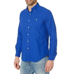 Ralph Lauren Royal Blue Long Sleeve Collared Button Down Corduroy Shirt Medium - Picture 1 of 9