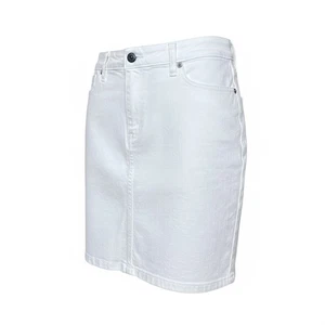 J Crew White Pencil Straight Cotton Stretch Denim Jean Mini Short Skirt Size 28 - Picture 1 of 7