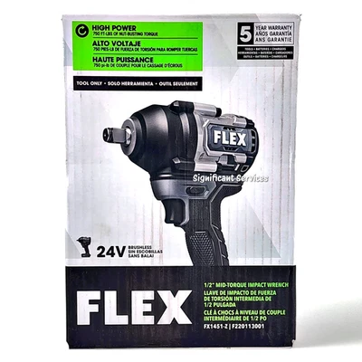 FLEX FX1451-Z 24V Brushless Cordless 1/2Inch 750 Ft-Lbs Mid-Torque Impact Wrench - Image 1 of 4