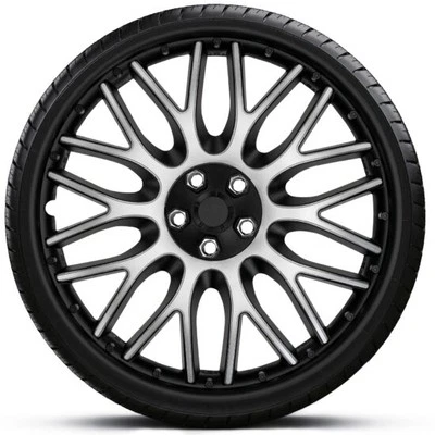 14" Wheel Trims For Hyundai I30 Covers Hub Caps Silver/Black x4 - Image 1 of 3