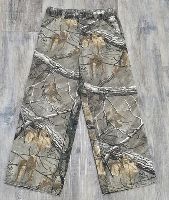 Carhartt Pants Youth 10 Realtree Camo Duck Canvas Hunting Outdoors Camouflage  - Image 1 of 4