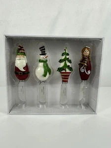 Christmas Themed Cheese Spreaders Stainless Steel Snowman Santa Tree Angel - Picture 1 of 10