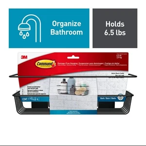 Command mattschwarzer Duschcaddy mit wasserfesten Streifen 6,5 Pfund - Bild 1 von 10