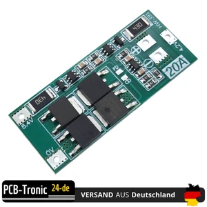 BMS 2S 20A 7,4V 8,4V Lithium Akku Schutzmodul Batteriemanagement Platine 18650 - Bild 1 von 9
