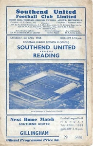 LECTURA SOUTHEND V ~ 5 DE ABRIL DE 1958 ~ PROGRAMA DE FÚTBOL DE TERCERA DIVISIÓN - Imagen 1 de 1