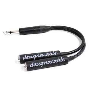 6,35 mm TRS Buchse auf 2x 6,35 mm TRS Steckdosen paralleler Splitter, ausgewogener Adapter - Bild 1 von 1