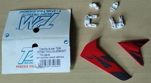 Hélico : T2M SPARK 300 EMPENNAGE (HORIZONTAL / VERTICAL) ROUGE/NOIR - T5126/8 - Photo 1 sur 2