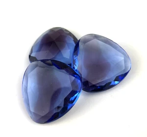 Rhinestone Crystal Blue / purple 1 Pack Large 31mm Triangle cabochon Vintage Gem - Picture 1 of 3