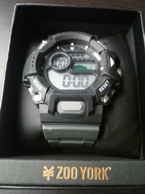 Reloj Zoo York, digital, nuevo en caja, cara negra, correa gris,  Foto 1 de 4