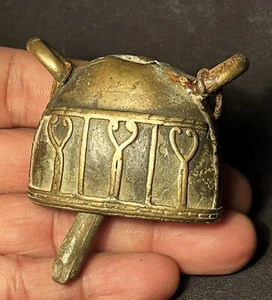 Rare Antique 19th Asia Ancient Burmese Bronze Bell Animal Calf Cow Small Buffalo - Picture 1 of 12
