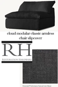 Restaurationsbeschläge Cloud Classic Armloser Schonbezug Struktur Leinengewebe Schwarz - Bild 1 von 15