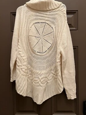 Cárdigan Suéter Longline Tejido con Cable Lana Marfil Lane Bryant Parte Inferior Redonda 22/24 Foto 1 de 4