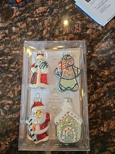 NEU PIER 1 4ER SET GLAS LEBKUCHEN WEIHNACHTSMANN WEIHNACHTSSCHMUCK - Bild 1 von 9