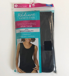 Radiant by Vanity Fair Light Smoothing Spin Tank Black Size 3XL