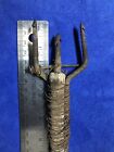 Antique Iron Fishing Eel Frog Gig hand forged whale harpoon 3 prong With Cane