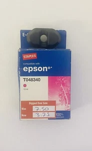 Staples Epson compatible Ink Cartridge T048340 Magenta 13ml E-40 New/Sealed. - Picture 1 of 1