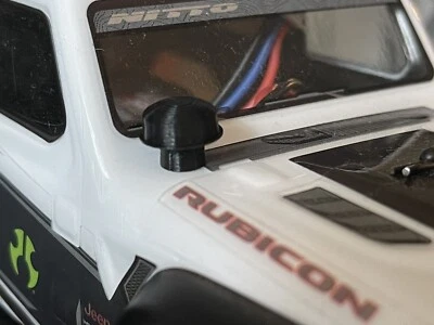 Low Snorkel For Axial SCX24 Jeep With Spare Tire Carrier and 2 Gas Cans - Image 1 of 4