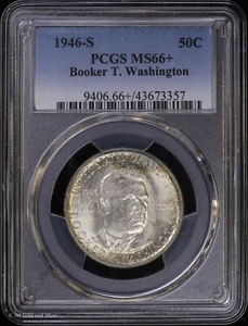 1946 S Booker T. Washington Commemorative Half Dollar PCGS MS 66+ | UNC BU - Picture 1 of 4